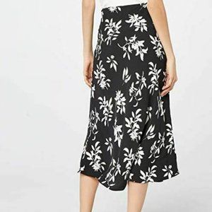 Find. Women's Floral Midi Skirt, Black/White